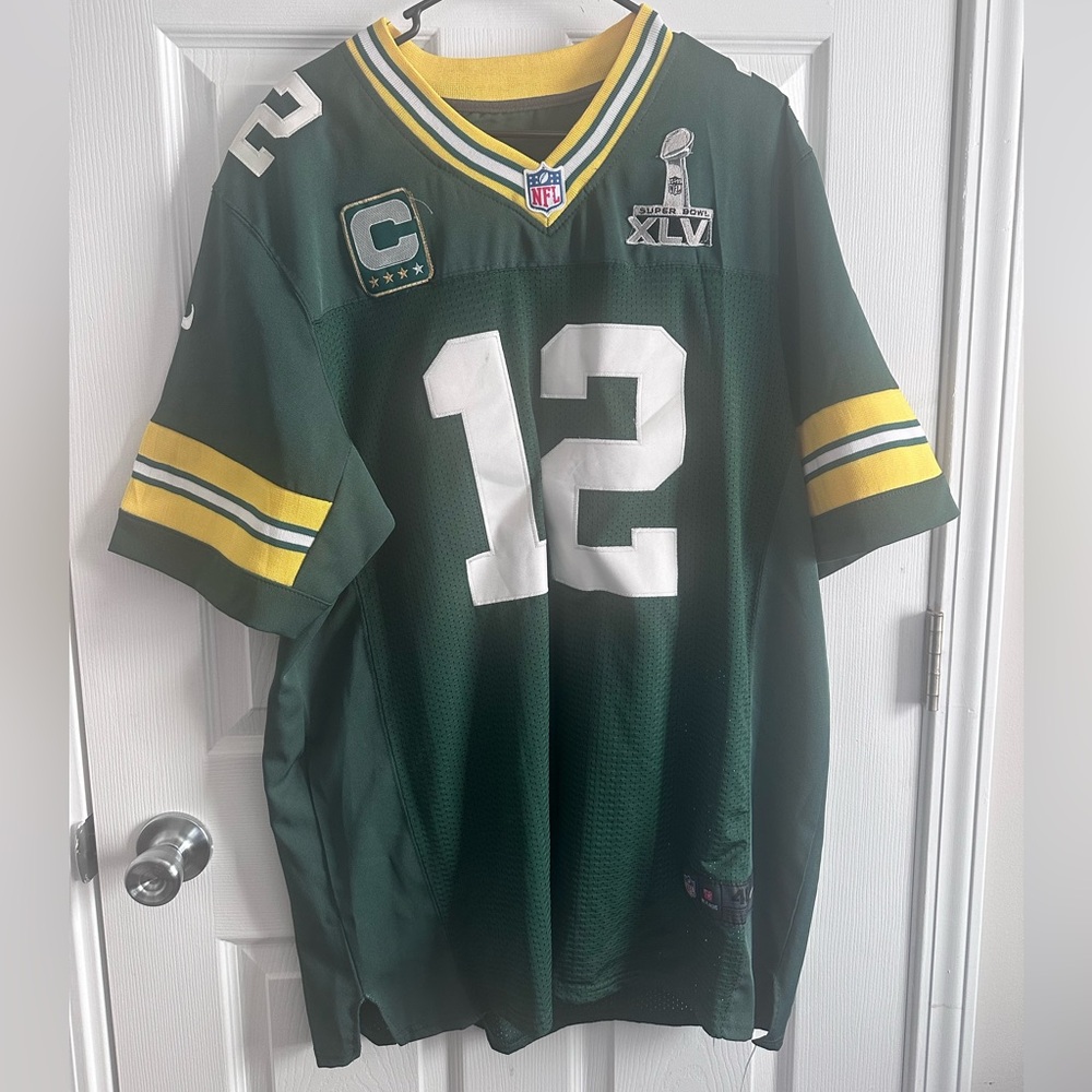 Aaron Rodgers jersey with Super Bowl XLV patch